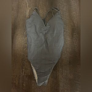 Black and white checkered one piece